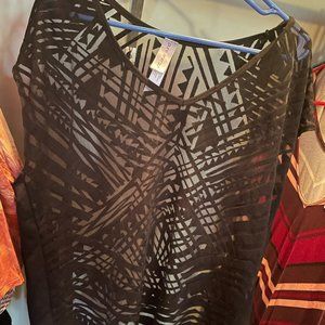 Sheer black pattern top